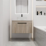 1684GLR White Oak 30 In. Floating Bathroom Vanity with Sink