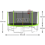 16FT Big Trampoline Green
