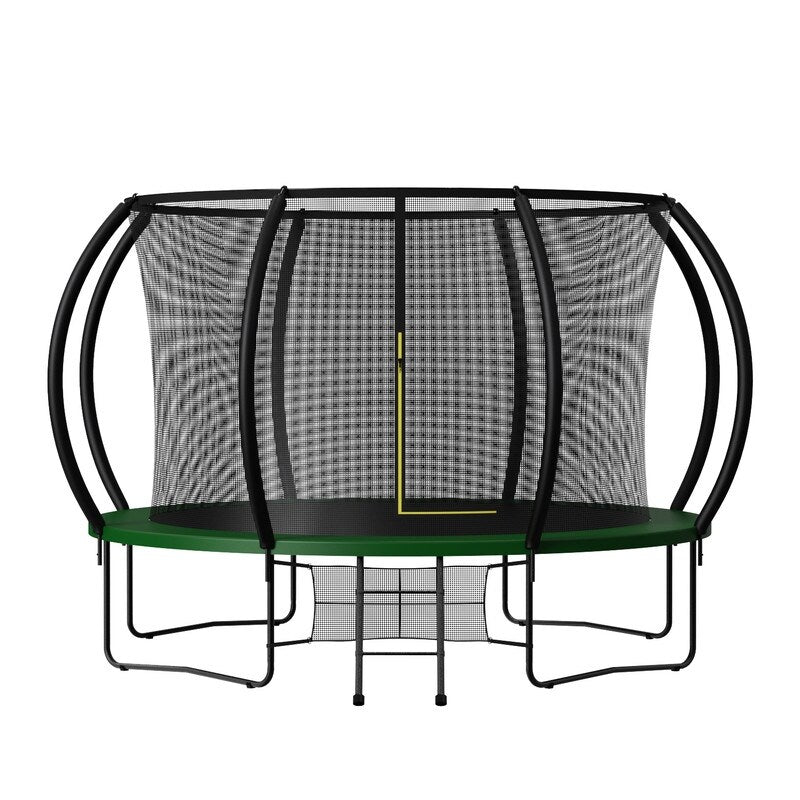 16FT Trampoline have 4 high safety enclosure poles and heavy gauge galvanized rust resistance steel construction