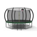 16FT Trampoline have 4 high safety enclosure poles and heavy gauge galvanized rust resistance steel construction
