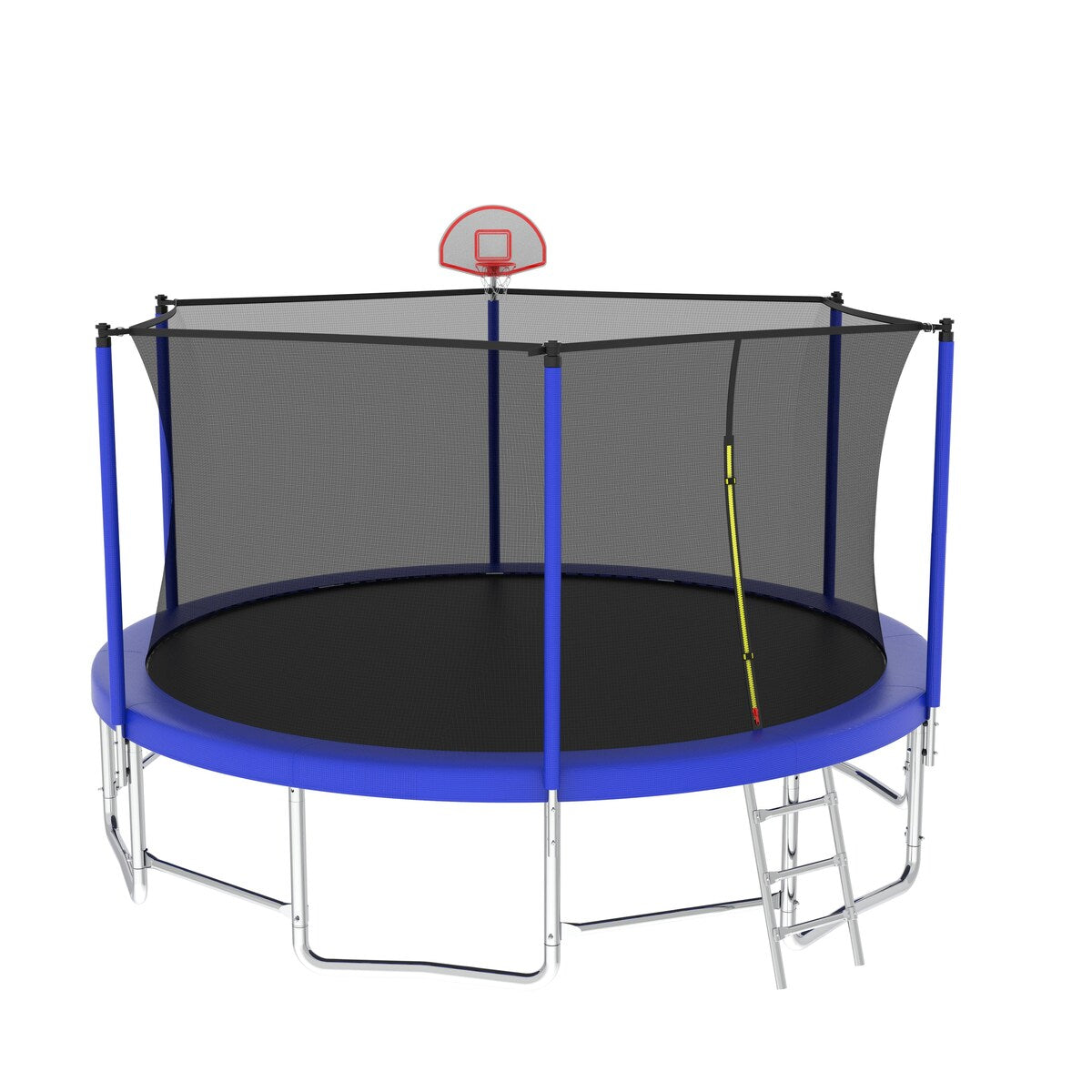 16FT Trampoline with Balance Bar & Basketball Hoop&Ball, ASTM Approved Reinforced Type Outdoor Trampoline with Enclosure Net