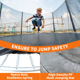 16FT Trampoline with Safety Enclosure Net, Outdoor Trampoline with Heavy Duty Jumping Mat and Spring Cover Padding for Kids and