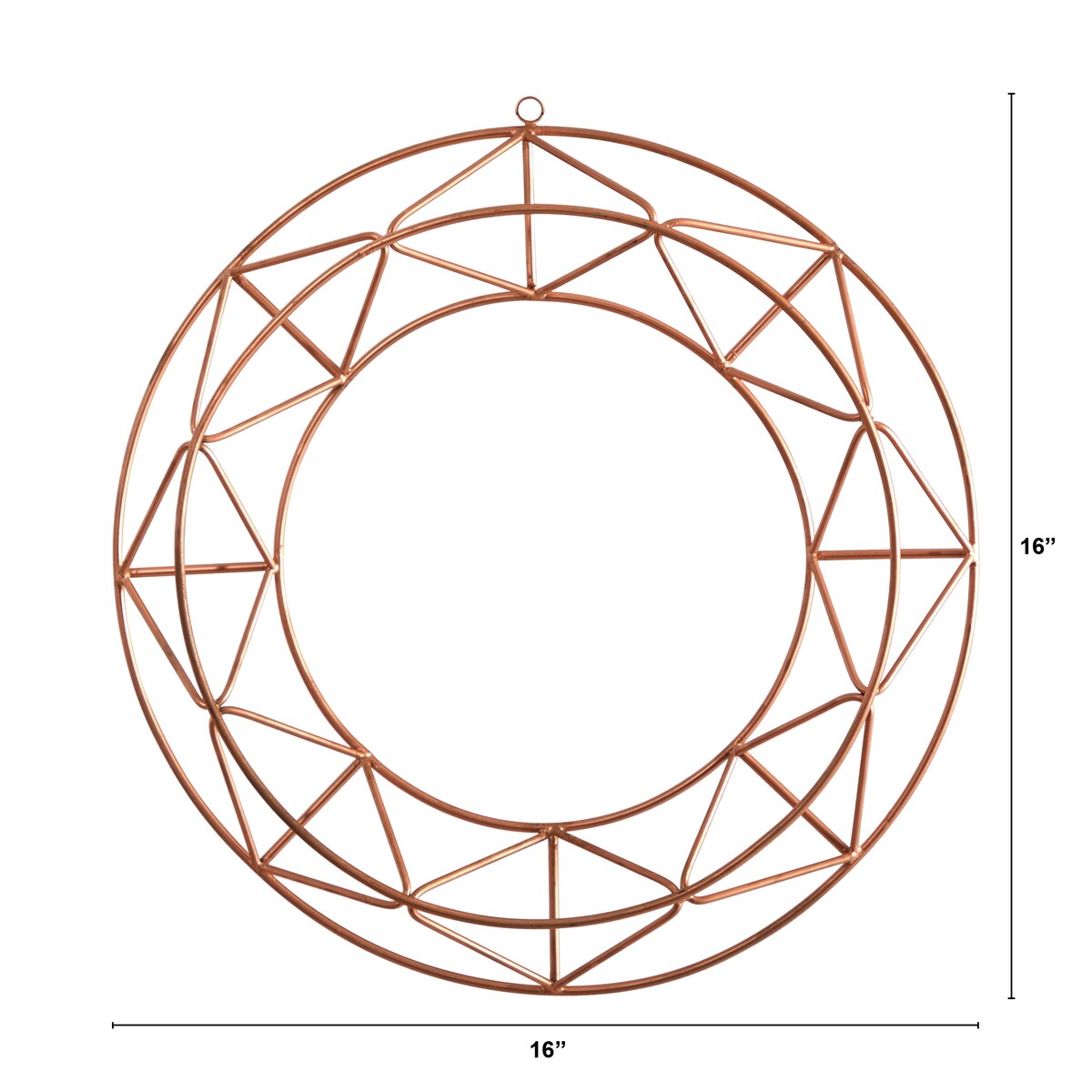 16" Geometric Copper Wall Decor