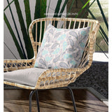 16" Gray Turquoise Boho Paisley Indoor Outdoor Throw Pillow