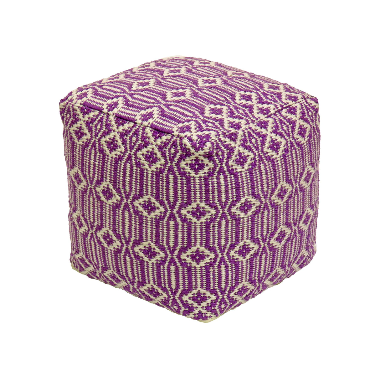 16" Hand Woven Pouf Ottoman, Lavender by National Tree Company - 16 in