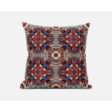 16" Orange Blue Cloverleaf Boho Suede Throw Pillow