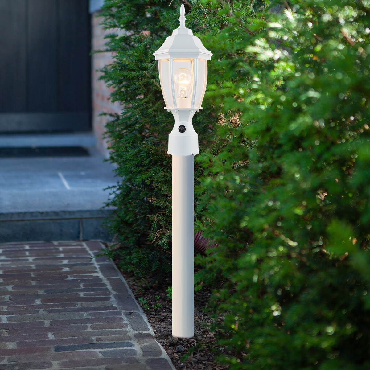 16" Post Light Fixture with Tempered Glass(2 Pack)