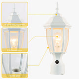 16" Post Light Fixture with Tempered Glass(2 Pack)