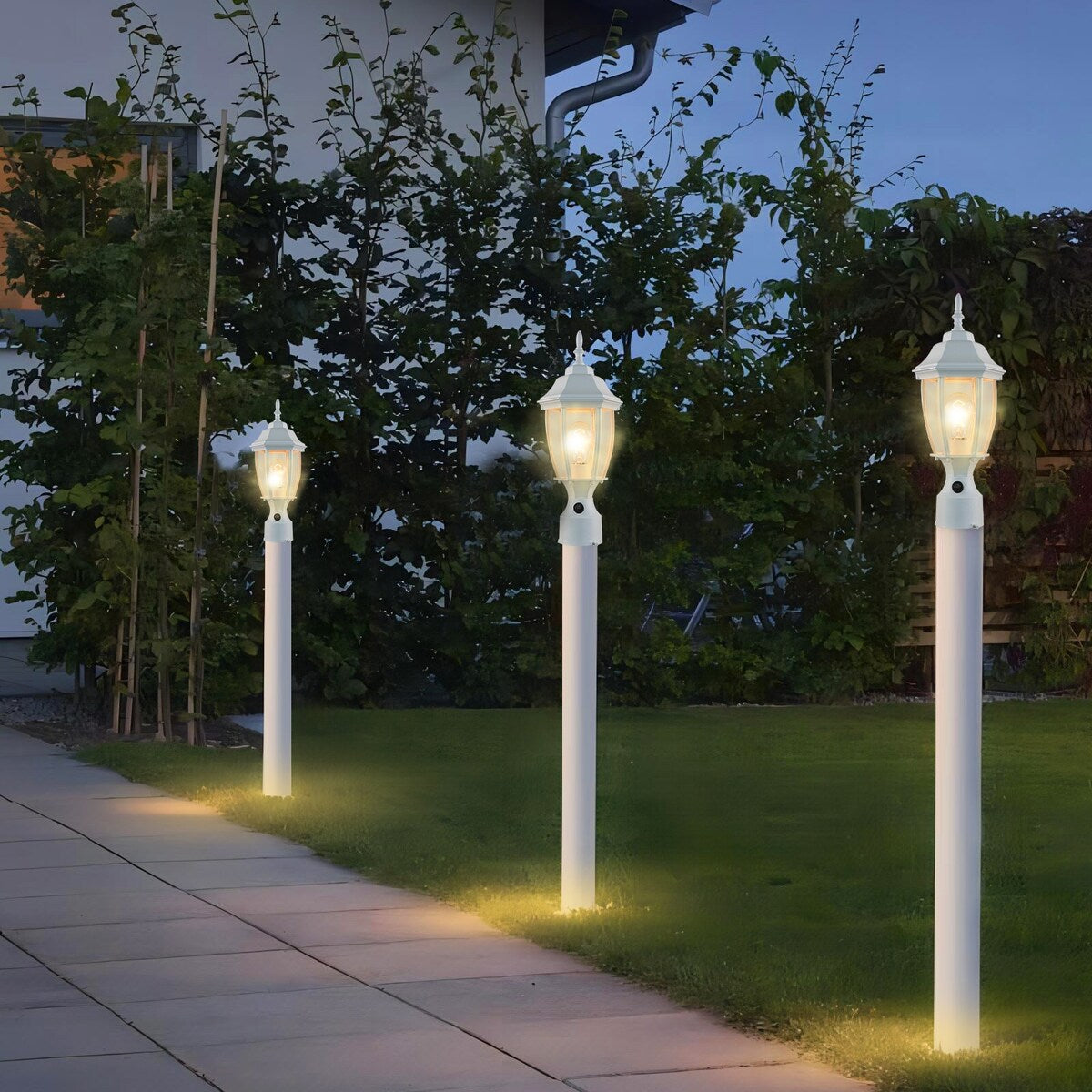 16" Post Light Fixture with Tempered Glass(2 Pack)