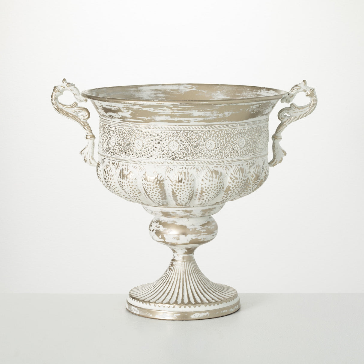 16"H Sullivans Vintage Metal Golden Urn - 18.5"L x 14.25"W x 16"H