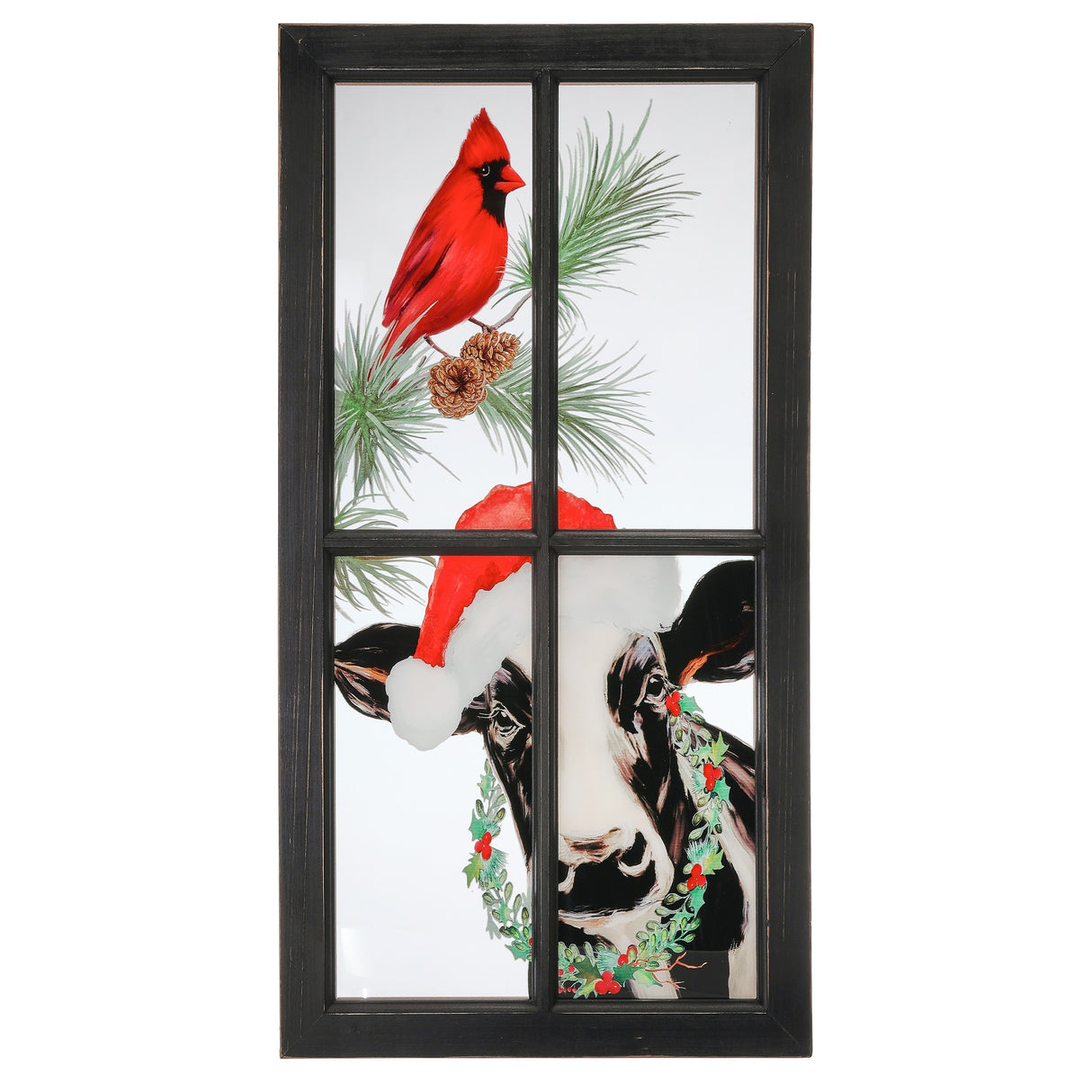 16"X30" Acrylic Cow W/Cardinal Window - 16" x 30"