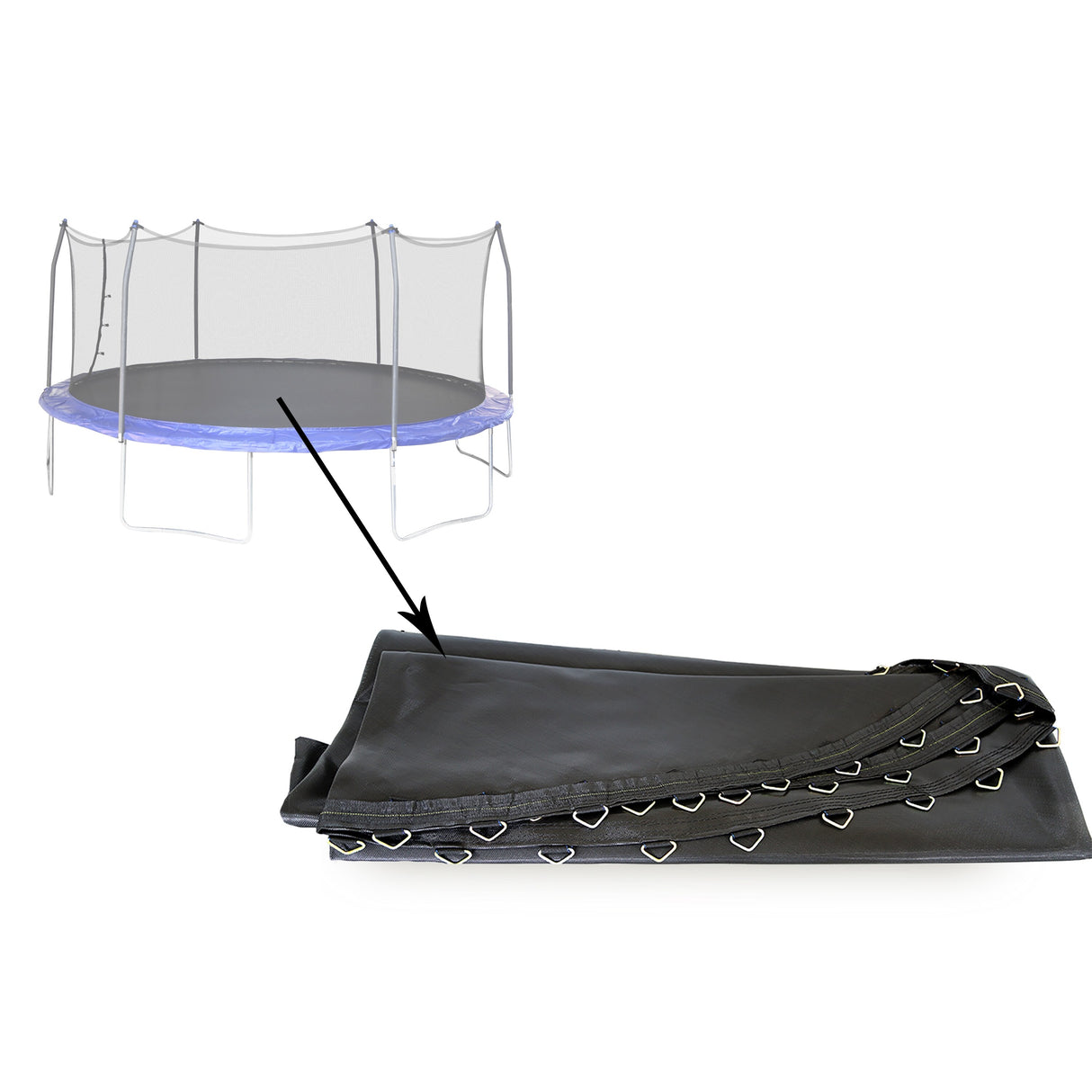 Skywalker Trampolines 16 ft Oval Replacement Jump Mat with 96 V-Rings
