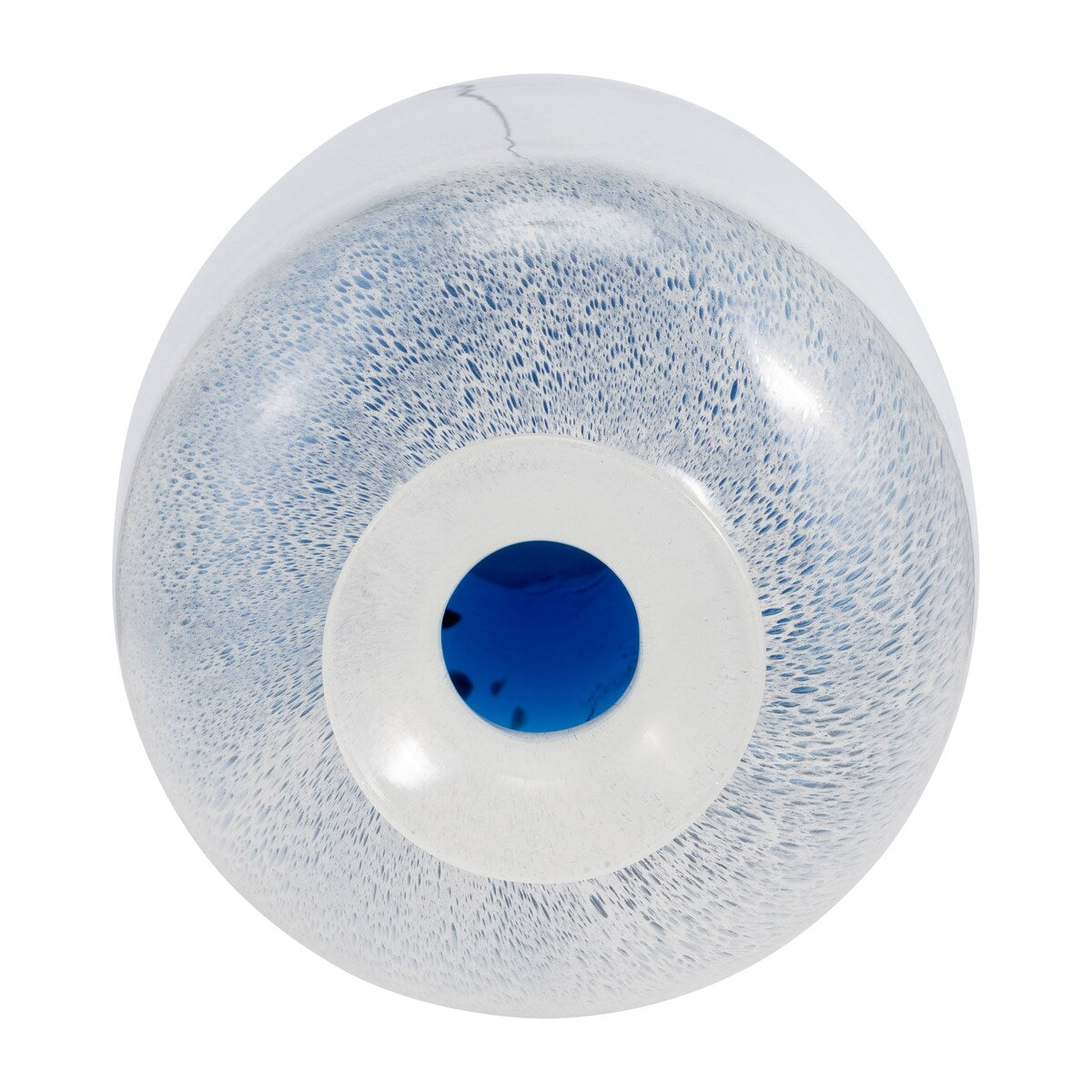 16''Hx7" Diameter Glass Vase, Two Toned White/Blue, Functional and Decorative Accent for Room Decor, Table Centerpiece,