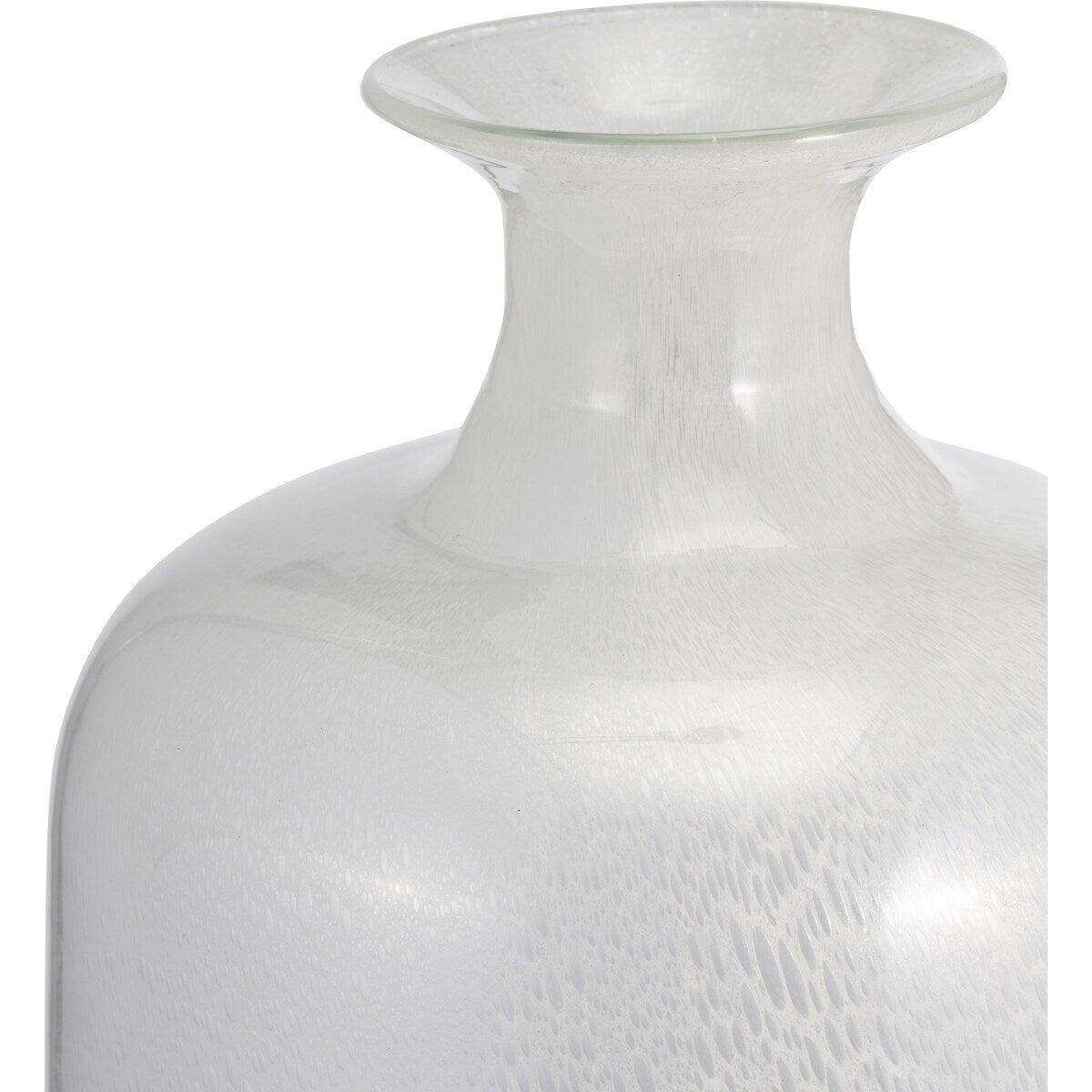 16''Hx7" Diameter Glass Vase, Two Toned White/Blue, Functional and Decorative Accent for Room Decor, Table Centerpiece,