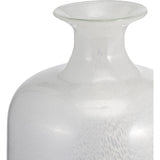 16''Hx7" Diameter Glass Vase, Two Toned White/Blue, Functional and Decorative Accent for Room Decor, Table Centerpiece,