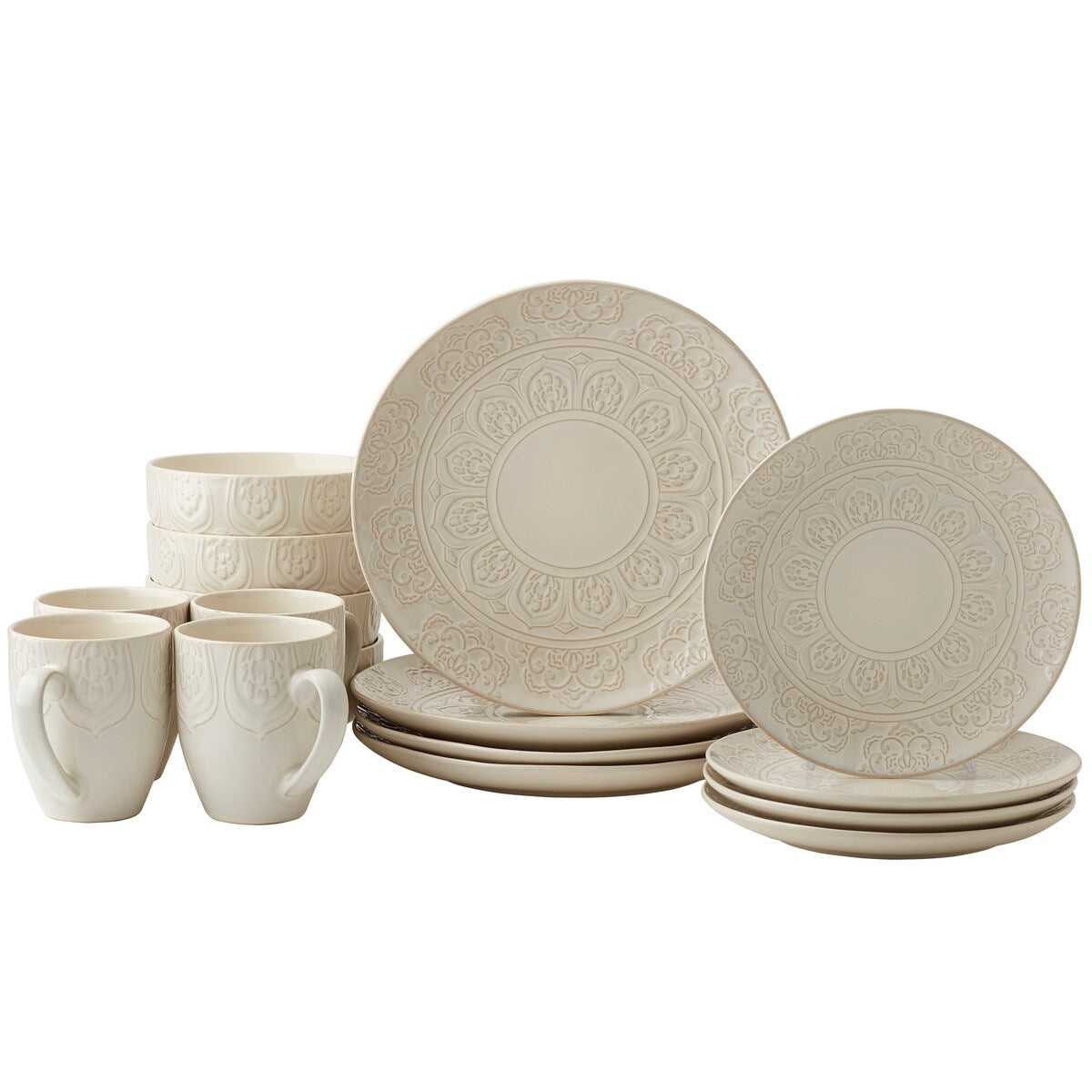 Tabletops Gallery 16pc Brielle Dinnerware Set - Embossed