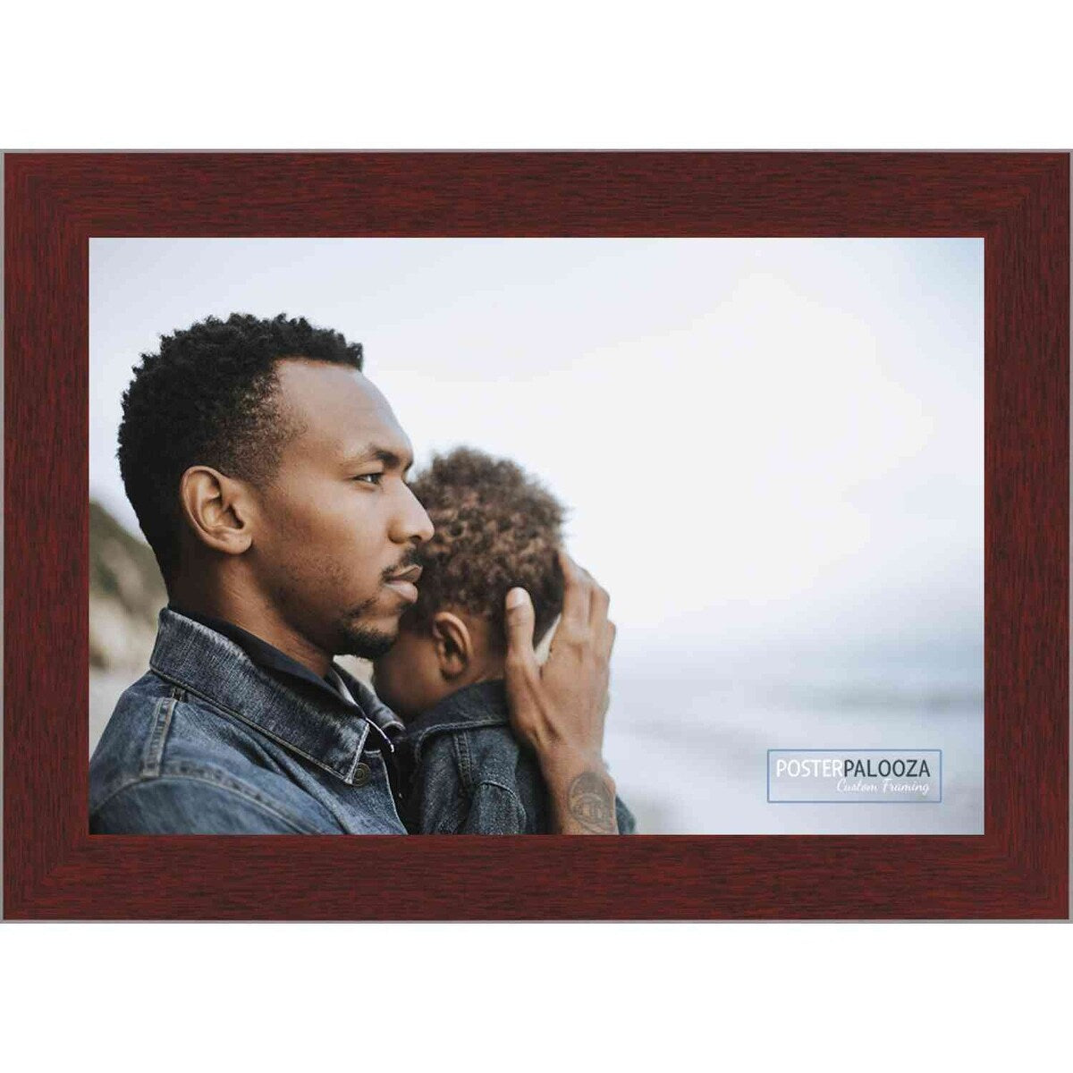 16x10 Traditional Mahogany Complete Wood Picture Frame with UV Acrylic, Foam Board Backing, & Hardware