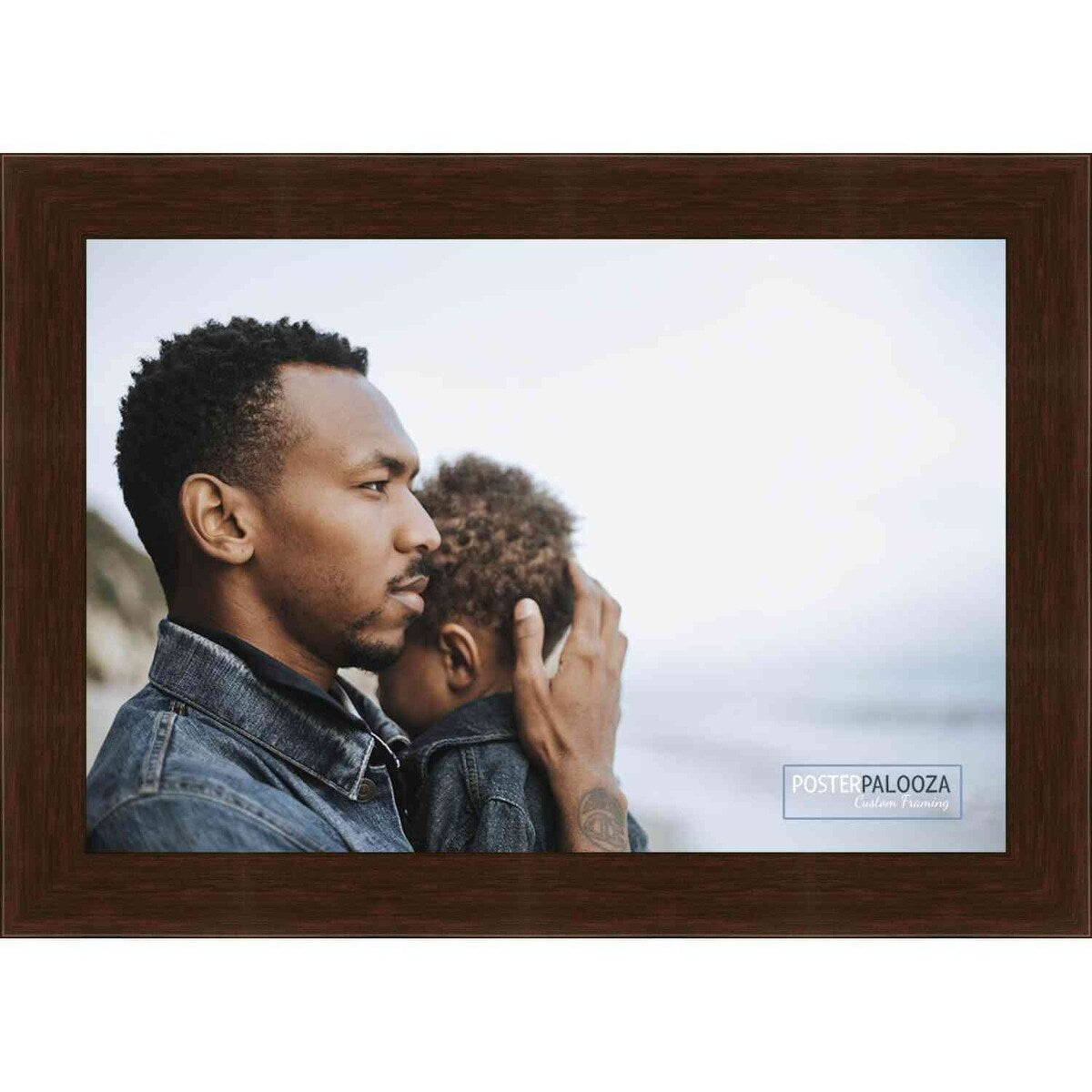 16x14 Traditional Mahogany Wood Picture Frame - UV Acrylic, Foam Board Backing, & Hanging Hardware Included!