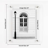 16x20 Floating Acrylic Frame Black Standoff Wall Mount Hardware - 16x20 Clear Acrylic Frameless Frame - Full Size 20x24 In
