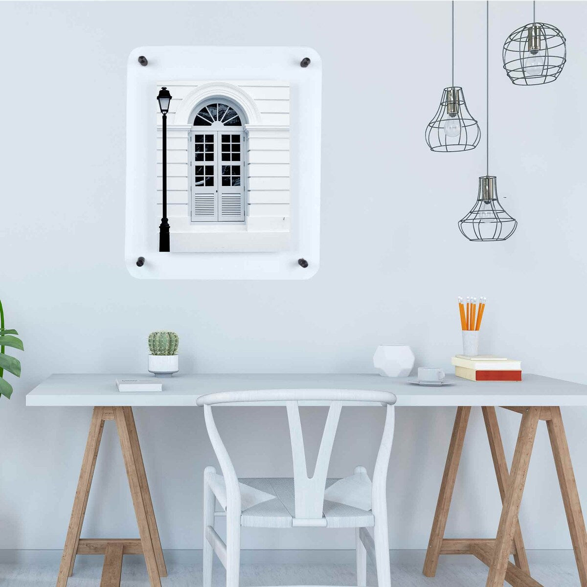 16x20 Floating Acrylic Frame Black Standoff Wall Mount Hardware - 16x20 Clear Acrylic Frameless Frame - Full Size 20x24 In