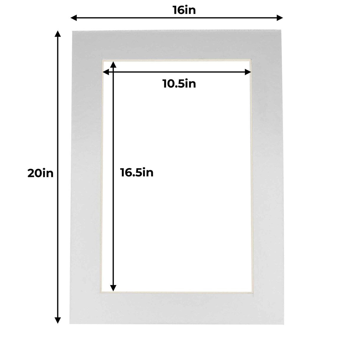 16x20 Mat for 11x17 Photo - Metallic Silver Matboard for Frames Measuring 16 x 20 In- To Display Art Measuring 11 x 17 Inches