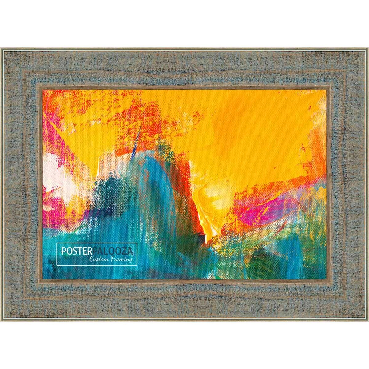 16x22 Distressed/Aged Complete Wood Picture Frame with UV Acrylic, Foam Board Backing, & Hardware