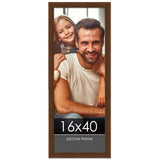 16x40 Traditional Walnut Complete Wood Panoramic Frame with UV Acrylic, Foam Board Backing, & Hardware