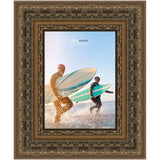 16x8 Ornate Antique Gold Complete Wood Picture Frame with UV Acrylic, Foam Board Backing, & Hardware