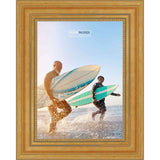 16x8 Traditional Gold Complete Wood Picture Frame with UV Acrylic, Foam Board Backing, & Hardware