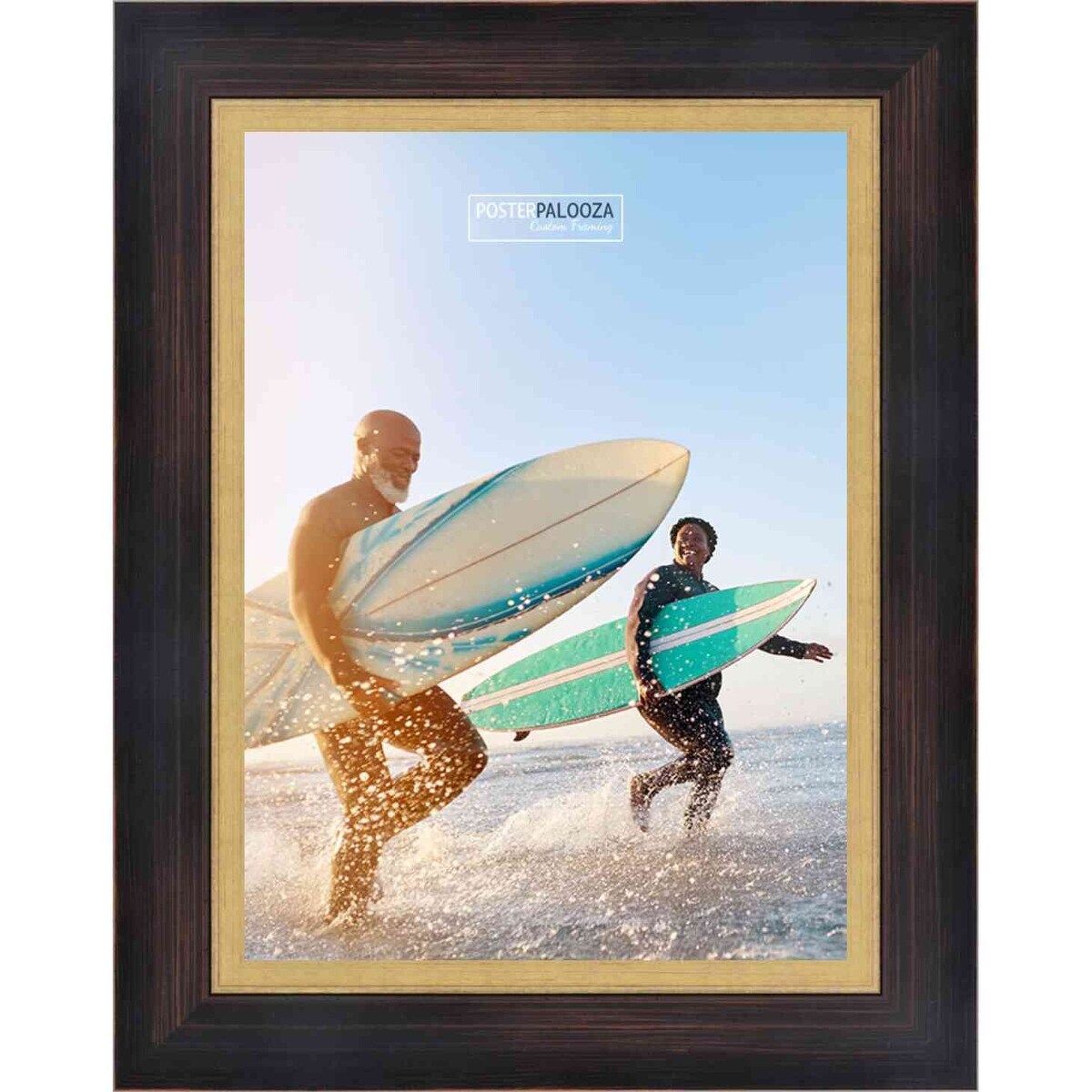 16x8 Traditional Mahogany Complete Wood Picture Frame with UV Acrylic, Foam Board Backing, & Hardware