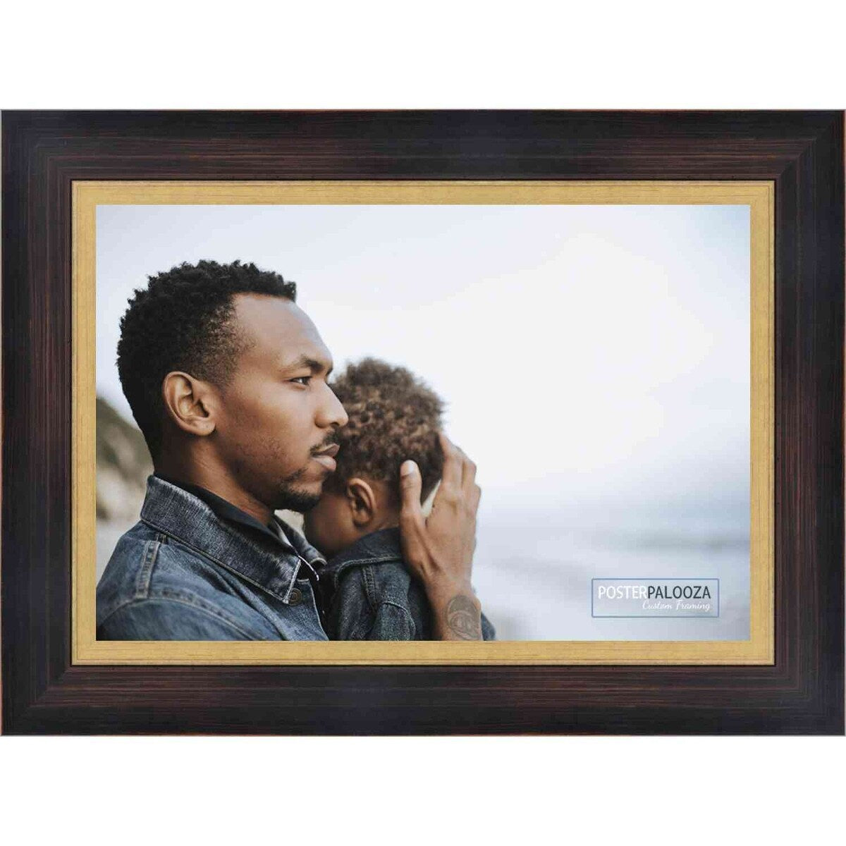 16x8 Traditional Mahogany Complete Wood Picture Frame with UV Acrylic, Foam Board Backing, & Hardware