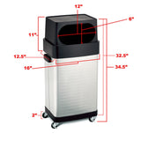 Seville Classics 17-Gallon UltraHD Commercial Heavy-Duty Stainless Steel Trashcan