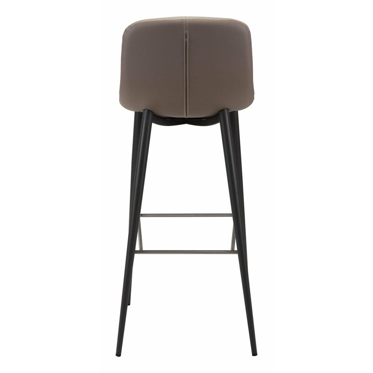 17.3" x 20.7" x 40.2" Taupe, Leatherette, Stainless Steel, Bar Chair - Set of 2