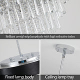 17.9 in.W Modern Crystal Chandelier for Living-Room Round Cristal Lamp