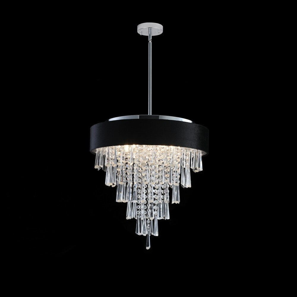 17.9 in.W Modern Crystal Chandelier for Living-Room Round Cristal Lamp
