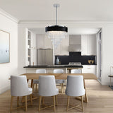 17.9 in.W Modern Crystal Chandelier for Living-Room Round Cristal Lamp