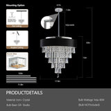 17.9 in.W Modern Crystal Chandelier for Living-Room Round Cristal Lamp