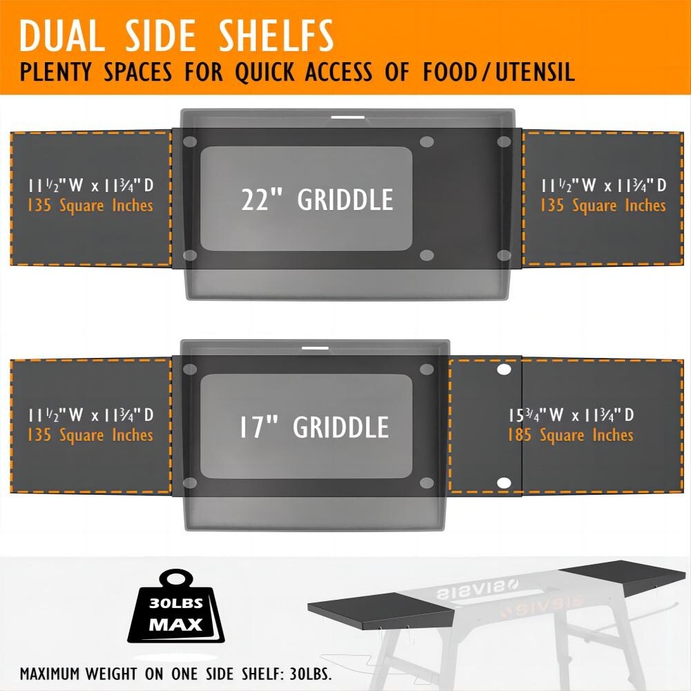 17" / 22" Griddle Stand for Blackstone Tabletop Griddles