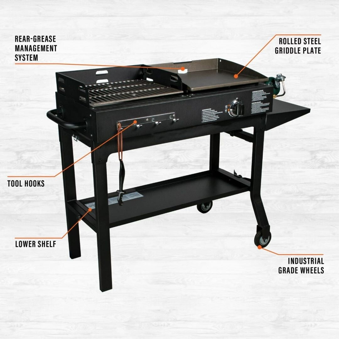 17" Griddle and Charcoal Grill Combo
