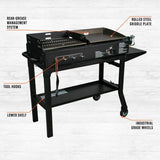17" Griddle and Charcoal Grill Combo