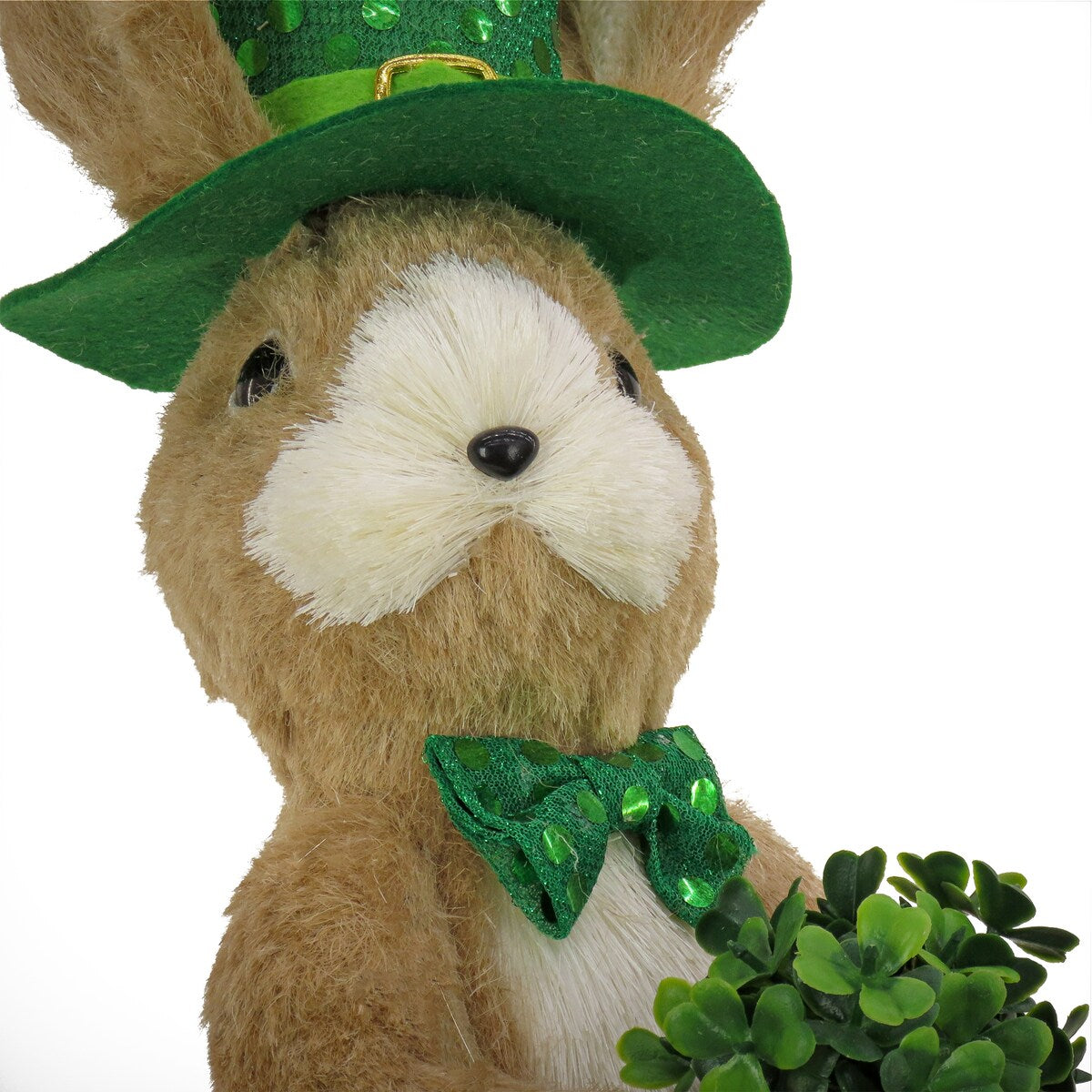 17" St. Patrick's Day Rabbit with Clover Bouquet - 17 in