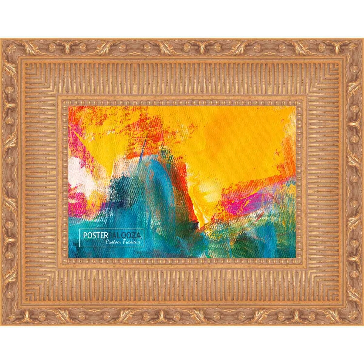 17x14 Traditional Antique Gold Complete Wood Picture Frame with UV Acrylic, Foam Board Backing, & Hardware