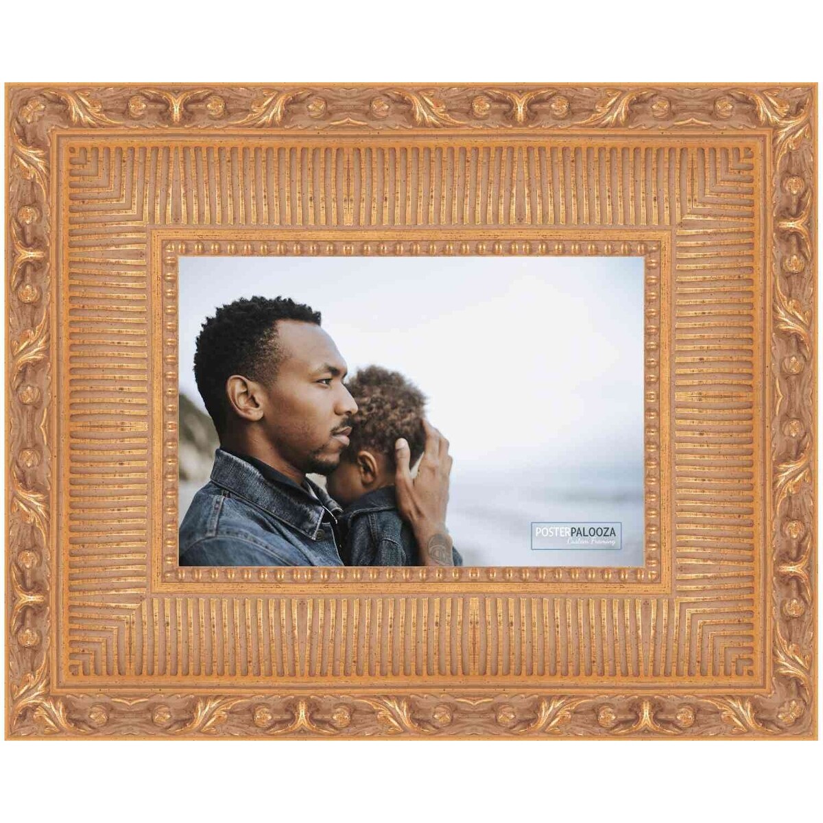 17x14 Traditional Antique Gold Complete Wood Picture Frame with UV Acrylic, Foam Board Backing, & Hardware