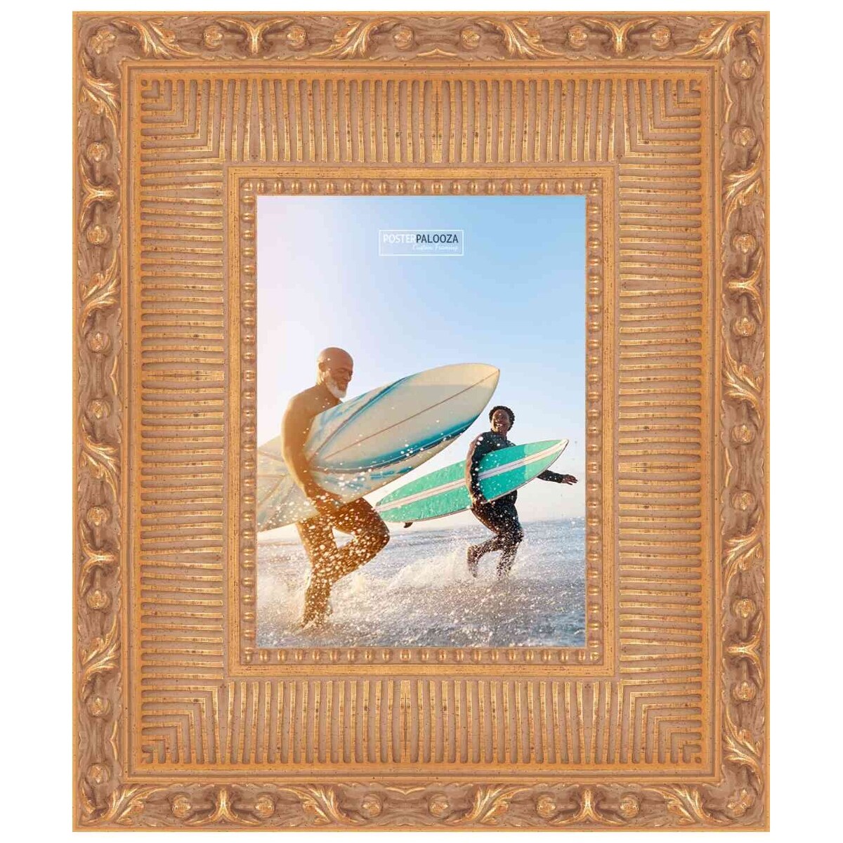 17x14 Traditional Antique Gold Complete Wood Picture Frame with UV Acrylic, Foam Board Backing, & Hardware