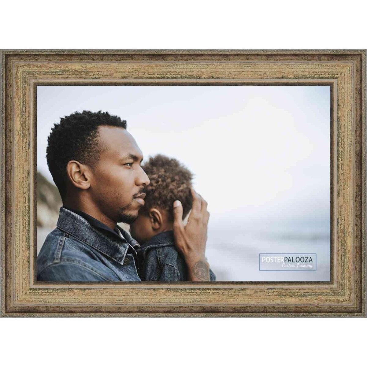 17x20 Frame Antique Acid Finish Wood Picture Frame with UV Acrylic, Foam Board Backing, & Wall Hanging Hardware