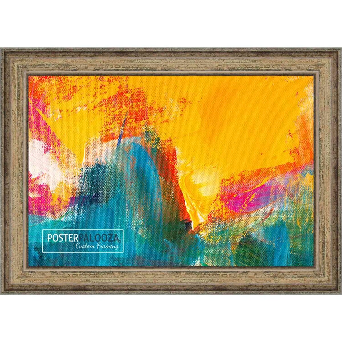 17x20 Frame Antique Acid Finish Wood Picture Frame with UV Acrylic, Foam Board Backing, & Wall Hanging Hardware