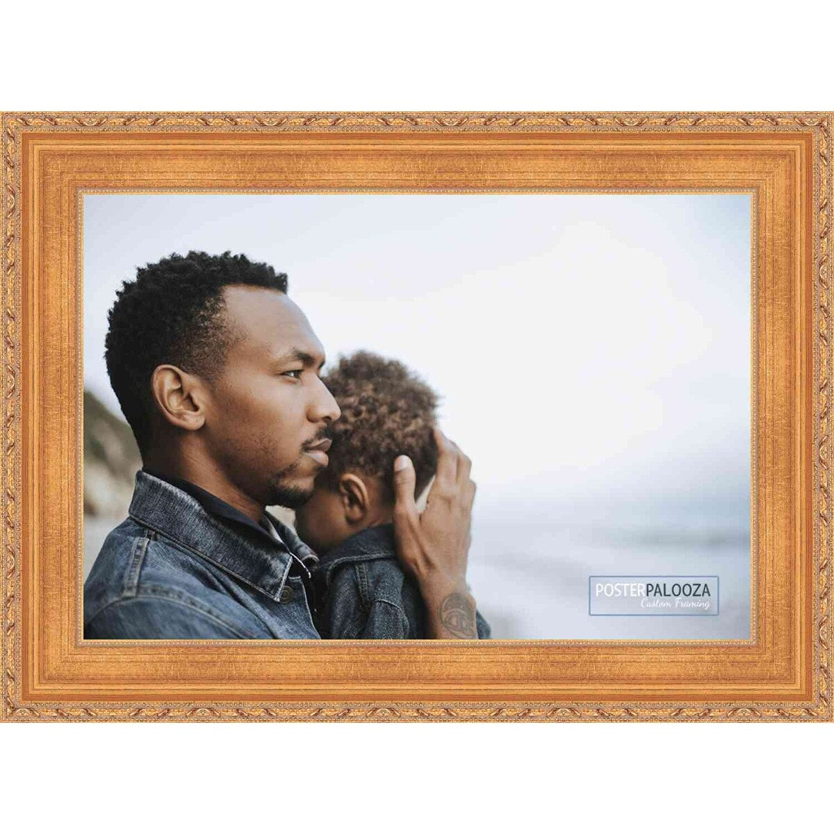 17x24 Traditional Antique Gold Complete Wood Picture Frame with UV Acrylic, Foam Board Backing, & Hardware