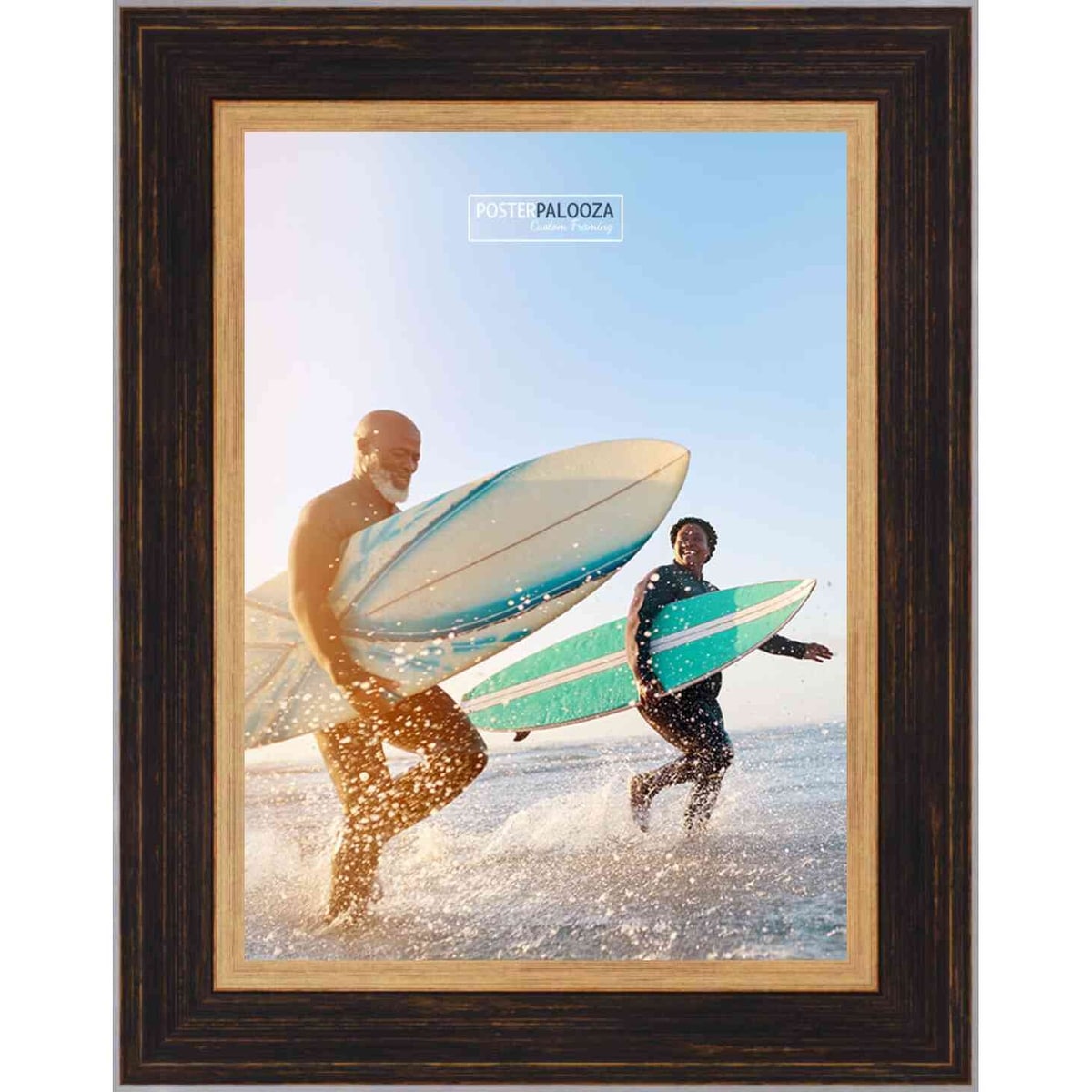 17x24 Traditional Black Complete Wood Picture Frame with UV Acrylic, Foam Board Backing, & Hardware