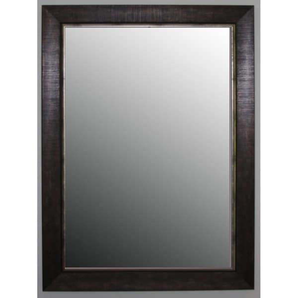 17x35 Terra Cotta Mahogany Silver Trimmed Mirror
