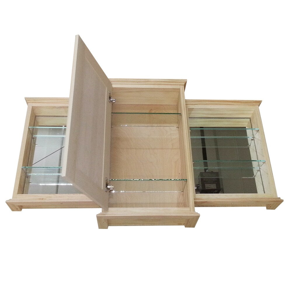 18 x 24 x 18-inch Ashley Triple Series On-the-wall Bath Cabinet and 3.5-inch deep Side Mirrored Niches